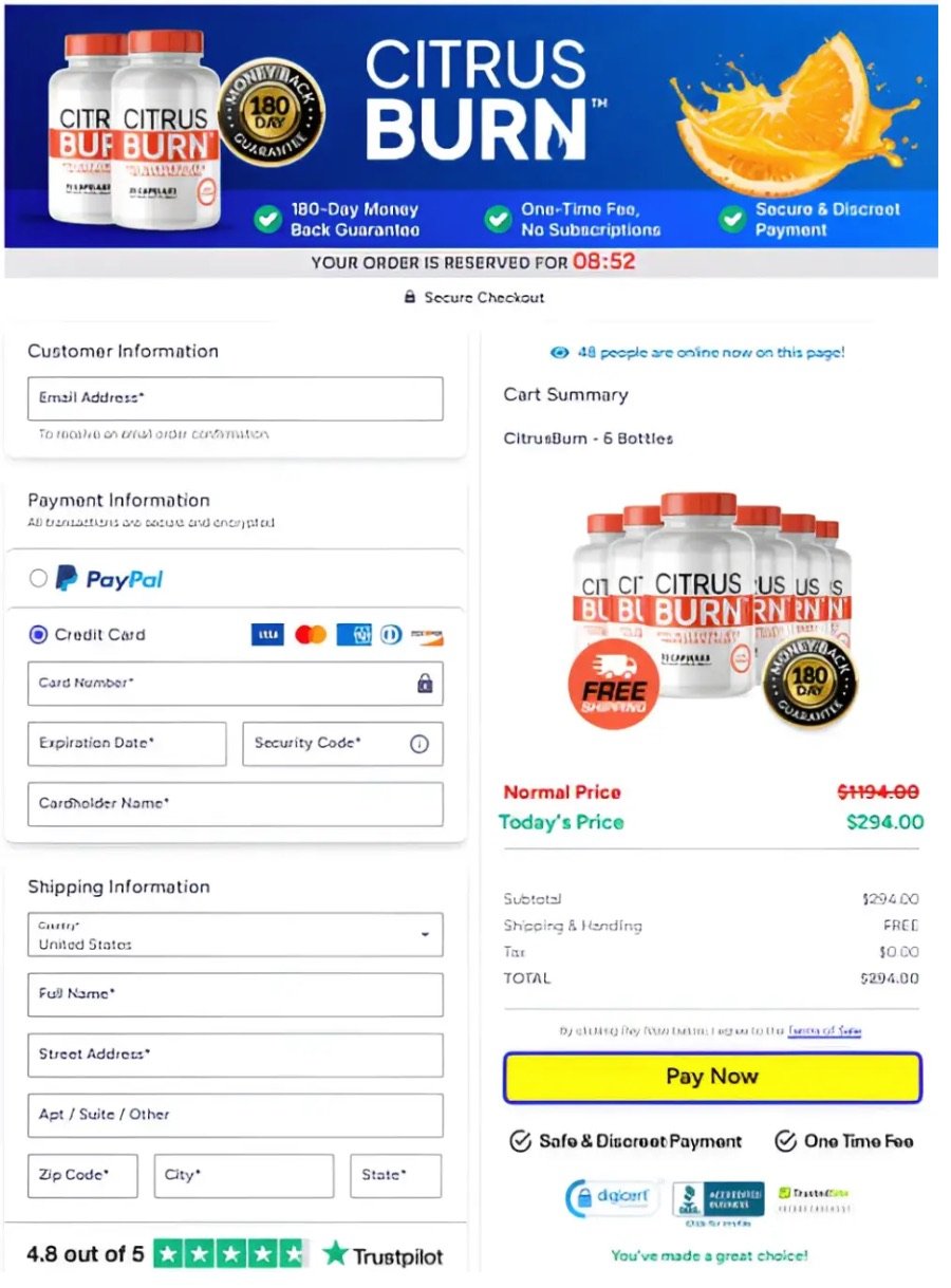 CitrusBurn payment